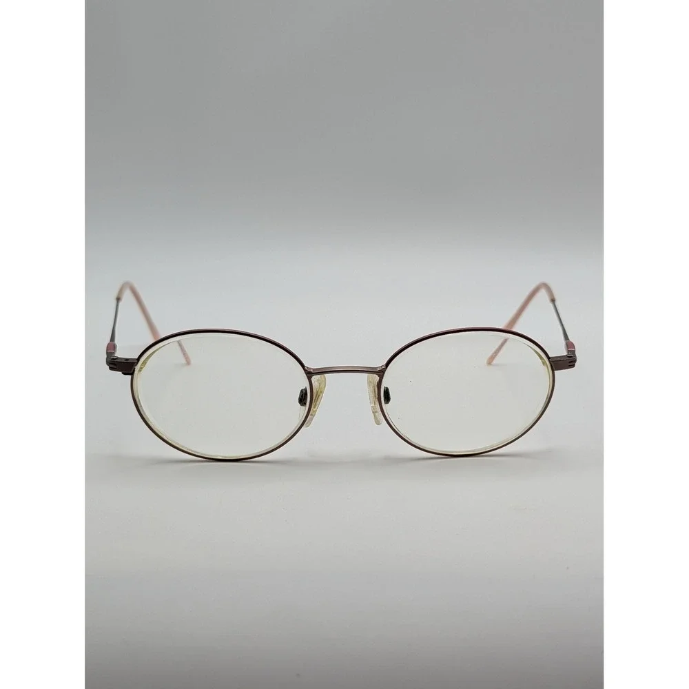 Tura Mod 760 ROS Eyeglasses Round Wire Frame Pink Japan 49-18